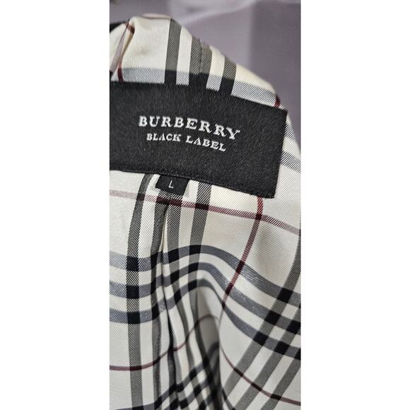 BURBERRY BLACK LABEL Velvet Napoleon Pea Coat Silver Button Men's - Picture 3 of 16